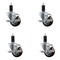 Service Caster 3'' Maroon Poly Swivel 1-1/4'' Expanding Stem Caster Set with Brake, 4PK SCC-EX20S314-PPUB-MRN-TLB-114-4 - alternate 1